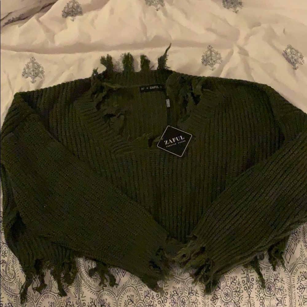 Fringe knit sweater